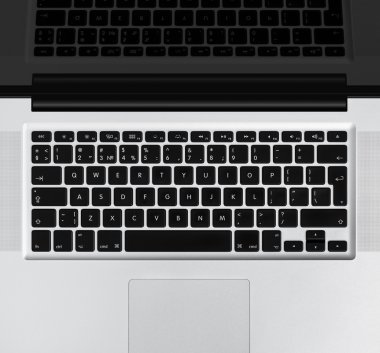 Açık dizüstü bir siyah tuşları ile.