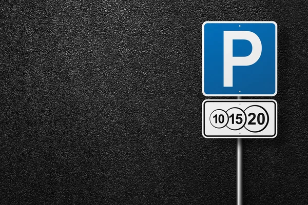 Bir arka plan asfalt yol işareti. Ücretli otopark. Asfalt, en iyi görünüm doku.