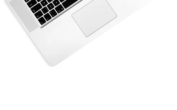 The angle of the laptop on white background. — Stock Photo, Image