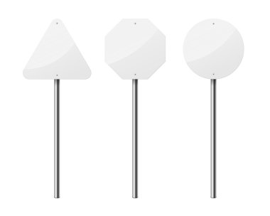 Boş yol işaretleri, beyaz arka plan üzerinde izole kümesi. Eps10 vektör çizim.