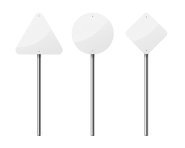 Boş yol işaretleri, beyaz arka plan üzerinde izole kümesi. Eps10 vektör çizim.