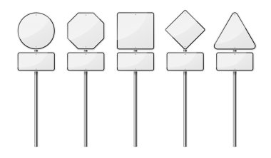 Boş yol işaretleri, beyaz arka plan üzerinde izole kümesi. Eps10 vektör çizim.