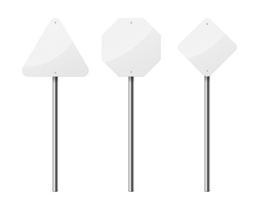 Boş yol işaretleri, beyaz arka plan üzerinde izole kümesi. Eps10 vektör çizim.