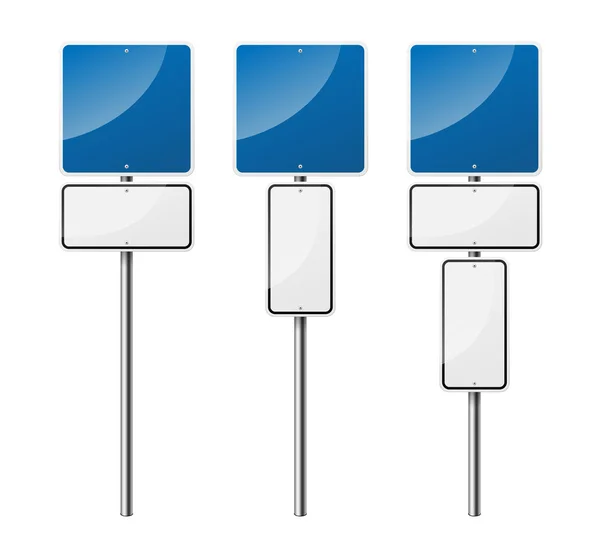 Beyaz arka plan üzerinde izole edilmiş 3 boş yol işareti kümesi. Eps10 vektör illüstrasyon.