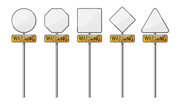 Набор пустых дорожных знаков, изолированных на белом фоне. Векторная иллюстрация EPS10 . — стоковый вектор