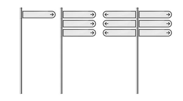 Conjunto de sinais de rua em branco, isolado no fundo branco. Ilustração do vector EPS10 . — Vetor de Stock