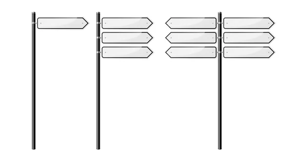 Beyaz arka plan üzerinde izole boş sokak işaretleri kümesi. Eps10 vektör çizim.
