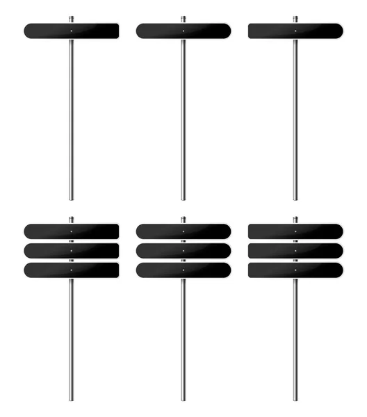 Conjunto de señales de calle en blanco, aisladas sobre fondo blanco. Ilustración vectorial EPS10 . — Vector de stock