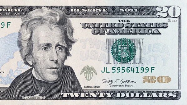 Banknote twenty dollars with the President