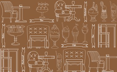 Doğrusal örüntüsünde tatlılar, dondurma ve tatlılar.