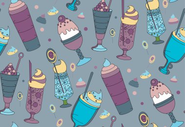 Renk desen tatlılar, dondurma ve tatlılar.