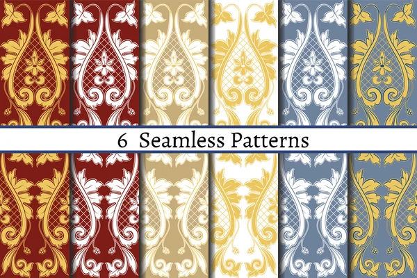 Barok tarzı altı seamless modeli kümesi. 