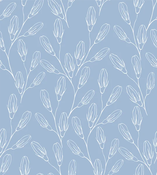 Blume nahtloses Muster mit Blauglocken. — Stockvektor