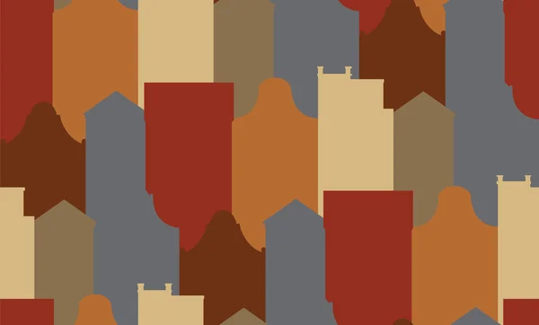 Amsterdam'ın eski tarihi binalar ile Seamless modeli. Düz stil vektör çizim. 