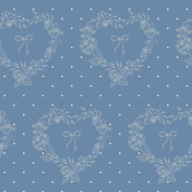 Çiçek çiçekler ve daireler yürekleri seamless modeli.