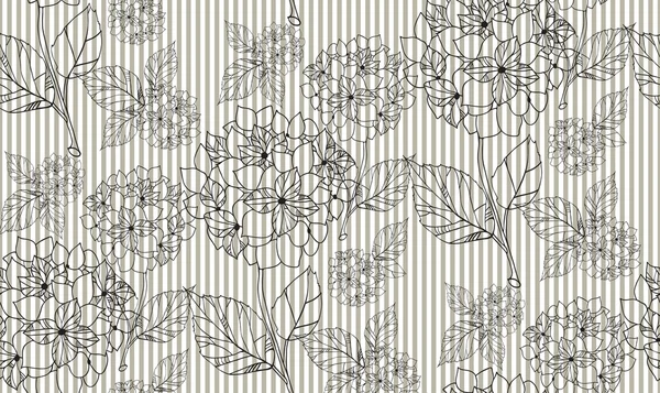 Flower seamless pattern with hydrangeas.