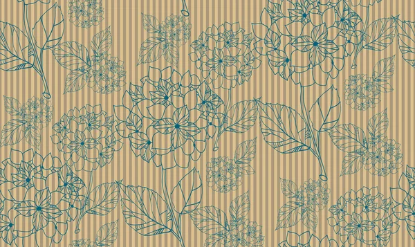 Blume nahtlose Muster mit Hortensien. — Stockvektor