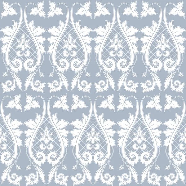 Elegant classic baroque seamless pattern. Blue and white. — Stock Vector