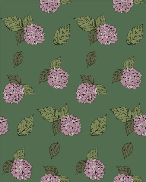 Çiçek ortancaları ile seamless modeli.