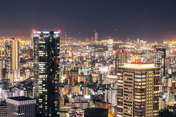Osaka night view in Japan