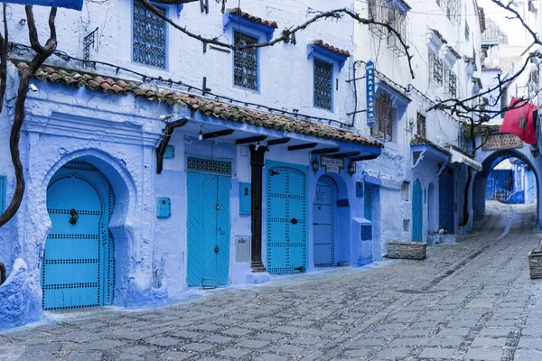 Улицы Голубого Города Шефшауэн Марокко — стоковое фото