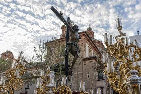 Христа після закінчення в Страсний тиждень в Севільї — стокове фото