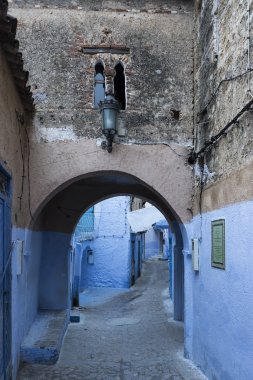 güzel sokaklar mavi şehir Chefchaouen Kuzey Fas boyalı