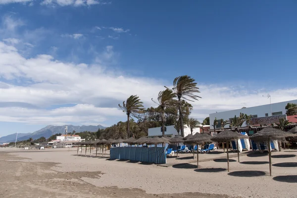 Strand aan de kust van Marbella, Malaga — Stockfoto