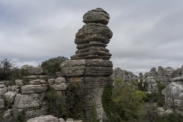 Charakter miejscu torcal Antequera w prowincji Malaga, Andaluzja — Zdjęcie stockowe