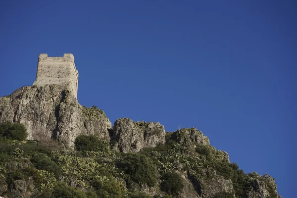 Gamla arabiska slottet av Zahara de la Sierra i den provinsen Cádiz, Andalusien, Spanien — Stockfoto