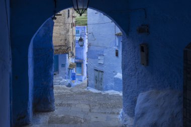 Mavi şehir Chefchaouen Fas hatlarının
