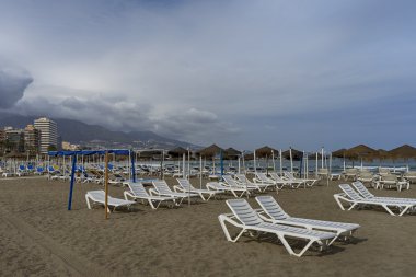 plaj alanlarında Costa del Sol Andalusia, Malaga il Fuenguirola