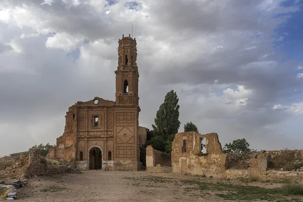 Ruins Belchite village destroyed by the bombing of the Spanish Civil War — Stock Photo, Image