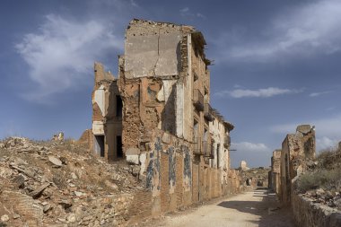 İspanya İç Savaşı, bombalama tahrip kalıntıları Belchite Köyü
