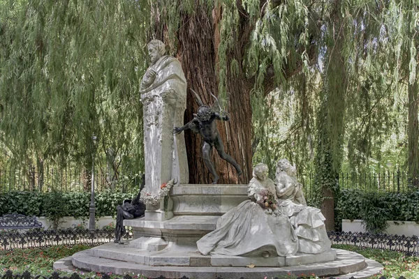 Monumento Dedicado Ilustre Poeta Gustavo Adolfo Becquer Sevilla Parque María — Foto de Stock
