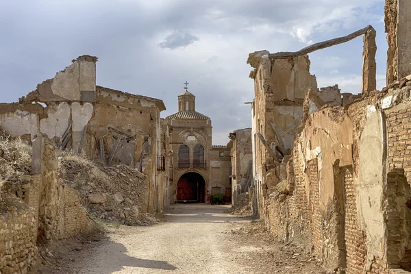 스페인 남북 전쟁의 폭격에 의해 파괴 하는 belchite 마 — 스톡 사진