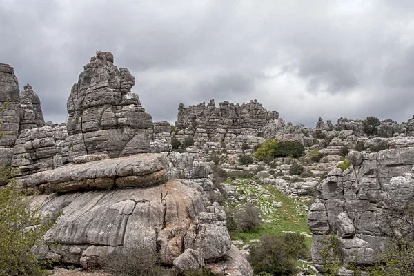 Charakter miejscu torcal Antequera w prowincji Malaga, Andaluzja — Zdjęcie stockowe