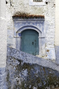 Mavi şehir Chefchaouen Fas hatlarının