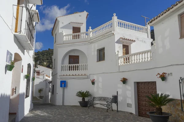 Paseo Por Las Calles Blancas Del Municipio Salares Provincia Málaga — Foto de Stock