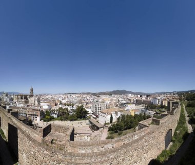 Eski Mağripli Alcazaba 'dan Malaga' nın panoramik manzarası