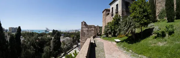 Old Moorish Wall Alcazaba Malaga Andalusia — Stock Photo, Image