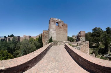 Malaga, Endülüs 'ün eski Alcazaba Duvarı