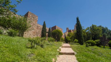 Malaga, Endülüs 'ün eski Alcazaba Duvarı