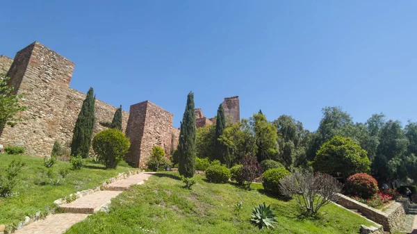 Vecchio Muro Nasrid Dell Alcazaba Malaga Andalusia — Foto Stock