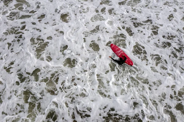 Surfer Board Rough Seas — Stock Photo, Image