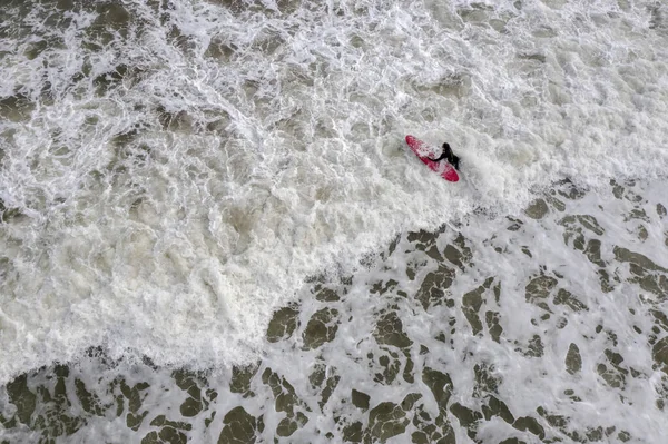 Surfer Board Rough Seas — Stock Photo, Image