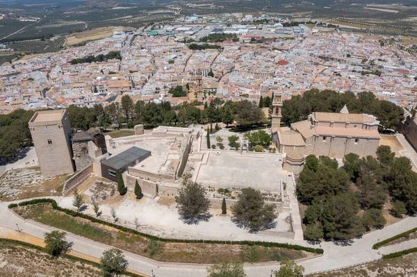 Kilátás Andalúziai Estepa Település Monumentális Központjára — Stock Fotó