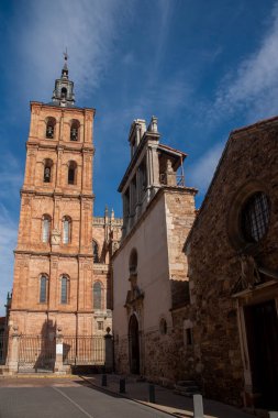 Kastilya 'daki Santa Maria de Astorga Katedrali ve İspanya' daki Leon