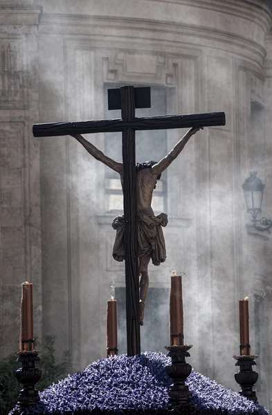 Holy Week in Seville, brotherhood of Students — Stock Photo, Image