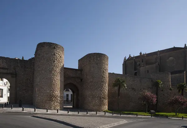 Antigua Arab wall that surrounded the city of Ronda, Malaga — Stock Photo, Image